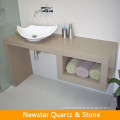 Quartz manufacture beige bathroom vanity made in china